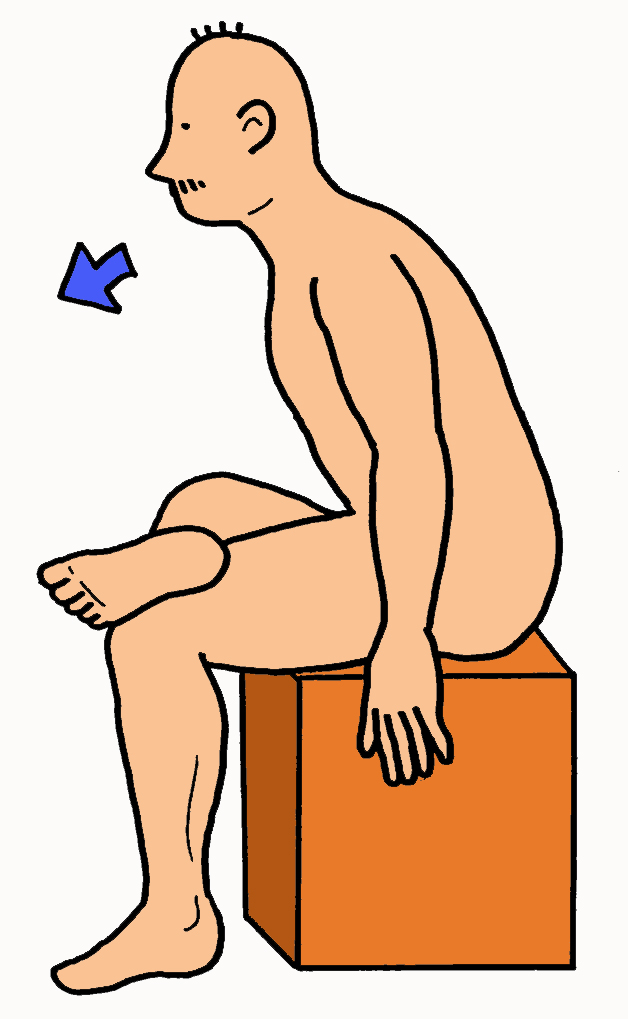 大殿筋のストレッチ 座位バージョン すぐに使える リハビリのイラスト集