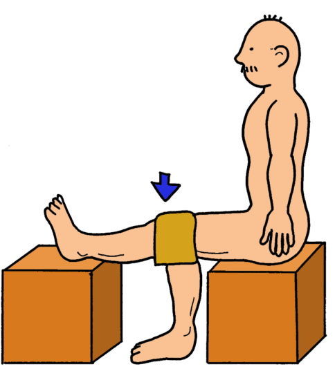 膝の伸展可動域訓練（膝の持続伸張）