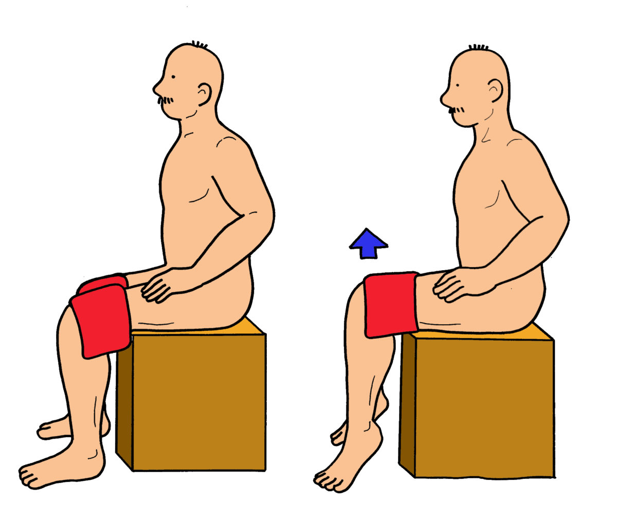 下腿三頭筋（特にヒラメ筋）のエクササイズ（座位）