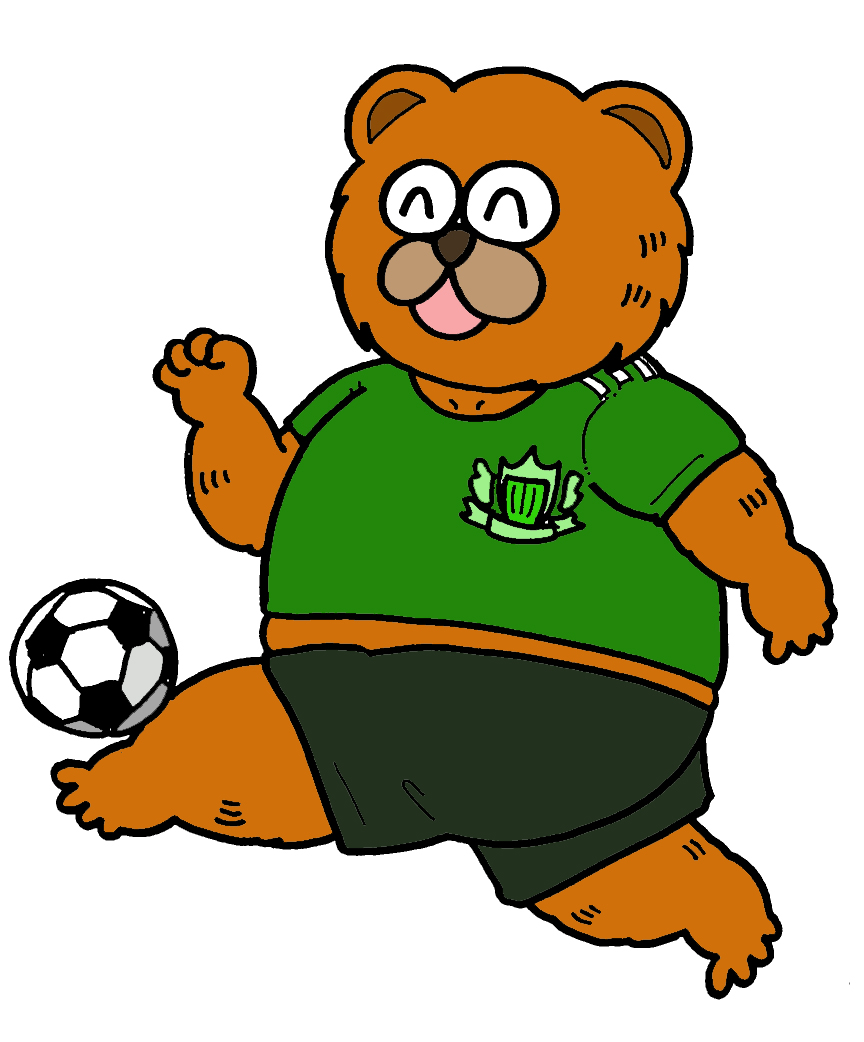サッカーのイラスト クマバージョン すぐに使える リハビリのイラスト集