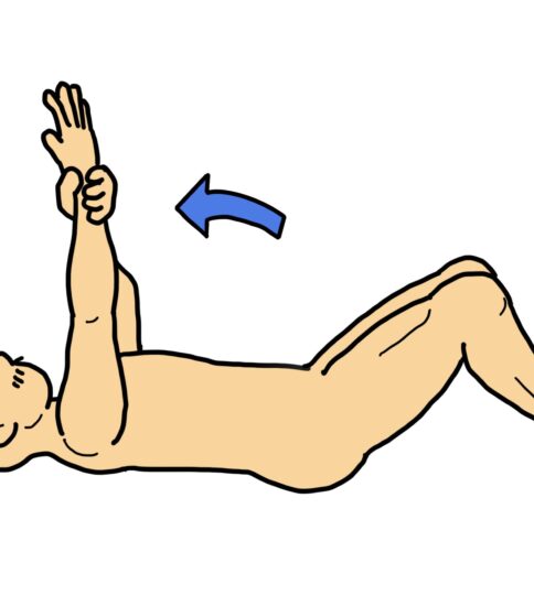 肩関節の屈伸運動（対側上肢で介助）