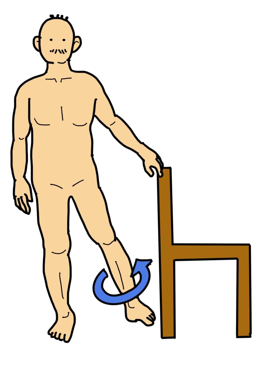 片脚軸で脚を回すエクササイズ（中臀筋のトレーニング）