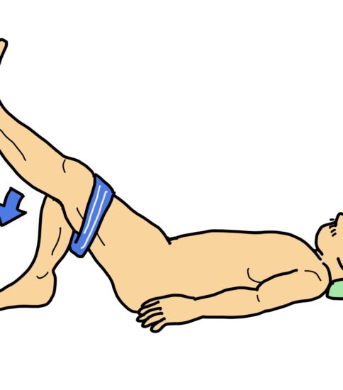 股関節伸筋（大臀筋・ハムストリングス）の筋力強化　その2（ゴムバンド使用）