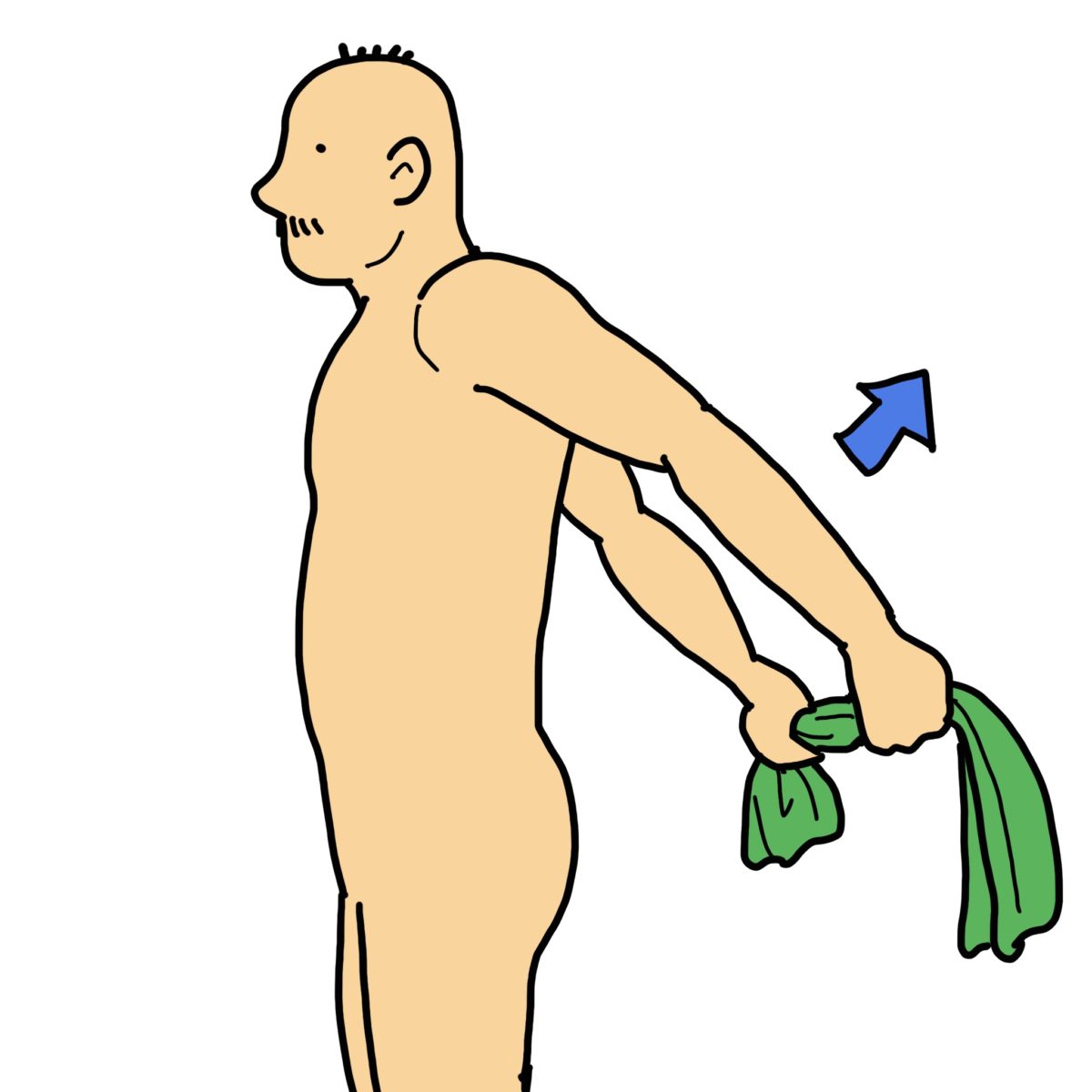 タオルを使った肩関節伸展エクササイズ