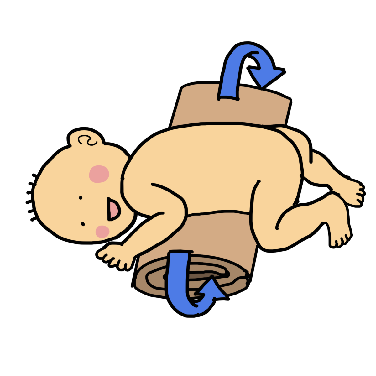 乳幼児の腹臥位のポジショニング
