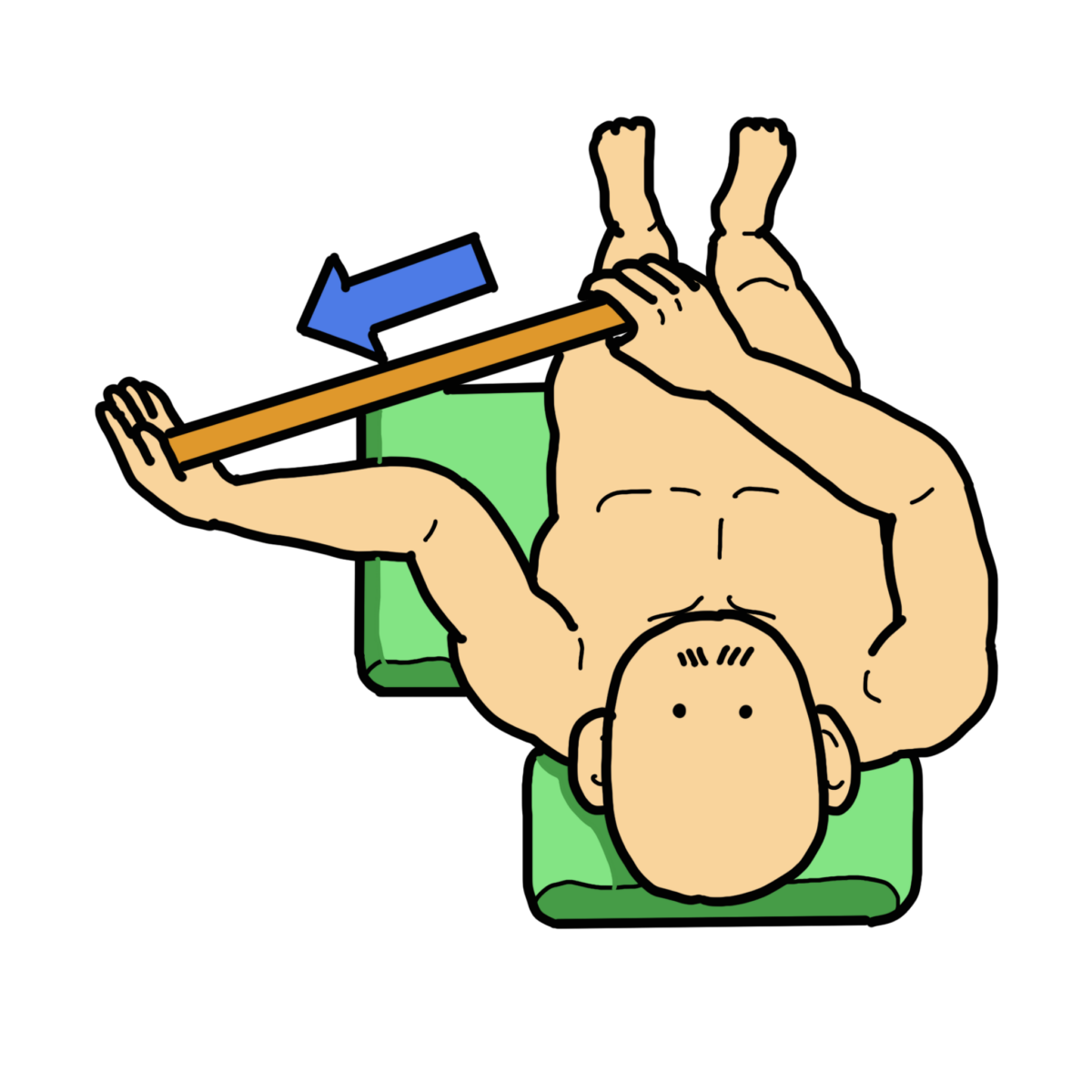 肩関節内旋筋（肩甲下筋）のストレッチ（棒使用）