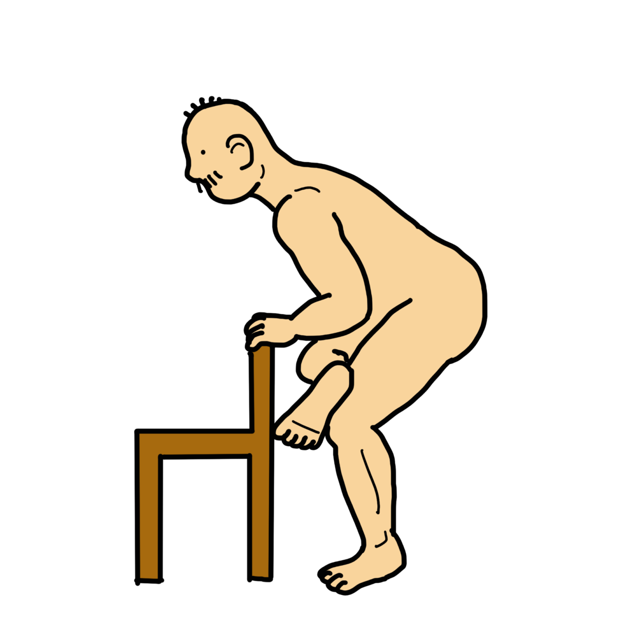 大殿筋のストレッチ　その4（立位バージョン）