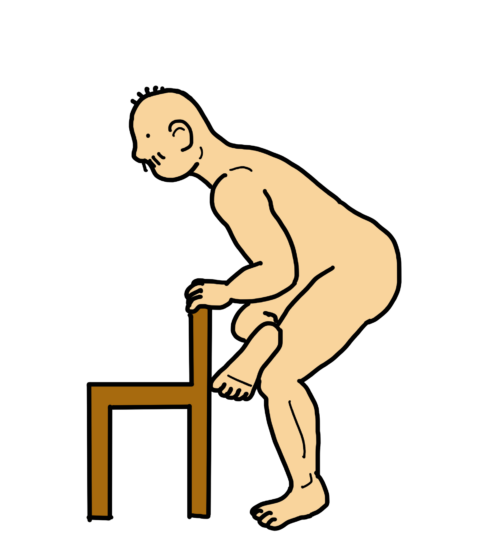 大殿筋のストレッチ　その4（立位バージョン）