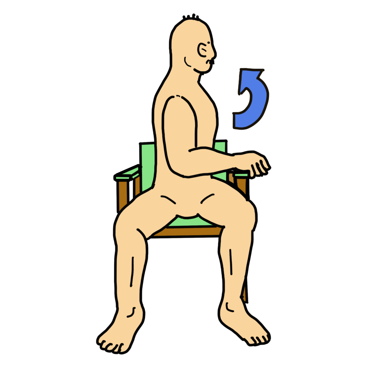 座位で体幹回旋ストレッチ（椅子を支持して）