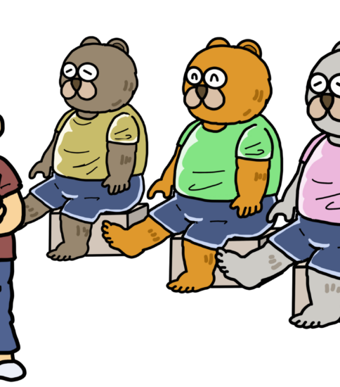 心リハのイラスト（集団で行う筋力増強訓練）