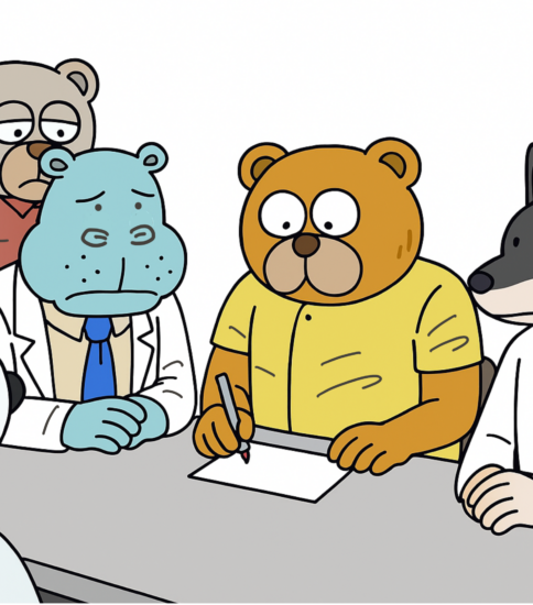 チーム医療のイラスト　その51（カンファレンス）