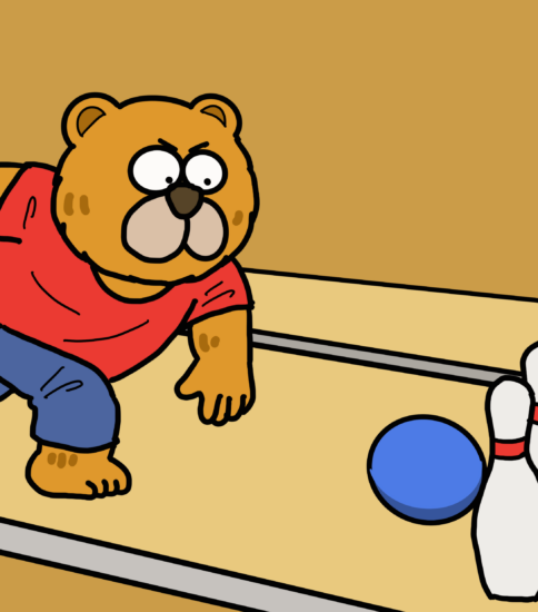 リハビリに使えるレク「お手玉・けん玉・ボッチャ・ボーリング」のイラスト　