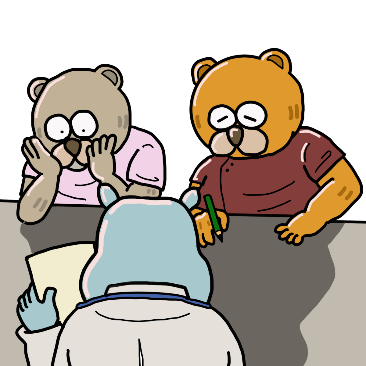 チーム医療のイラスト　その50（ミニカンファレンス）