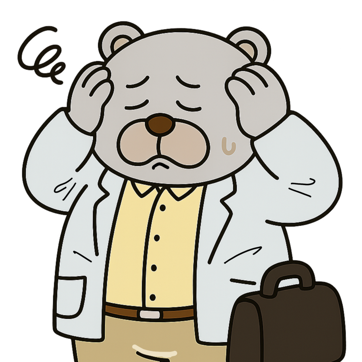 訪問診療医（クマVer.）のイラスト2　〜在宅が抱える課題など〜