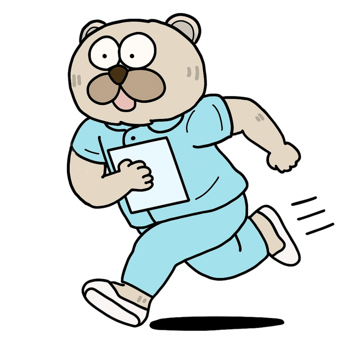 看護師のイラスト（クマVer.）その4〜看護師は忙しい！