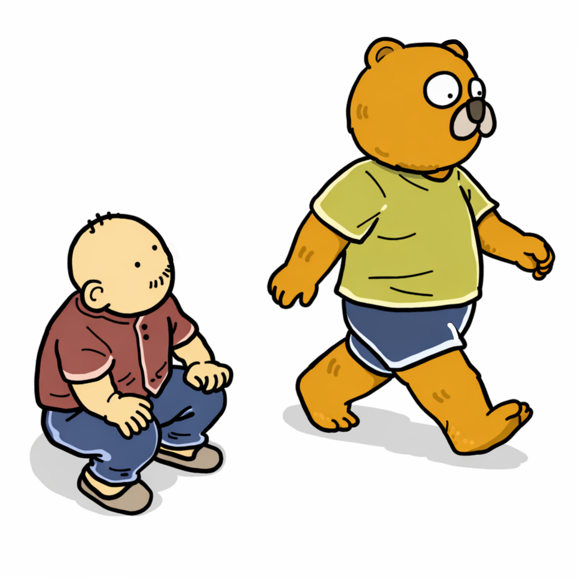 歩行観察場面のイラスト