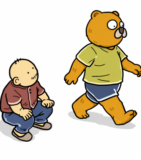 歩行観察場面のイラスト