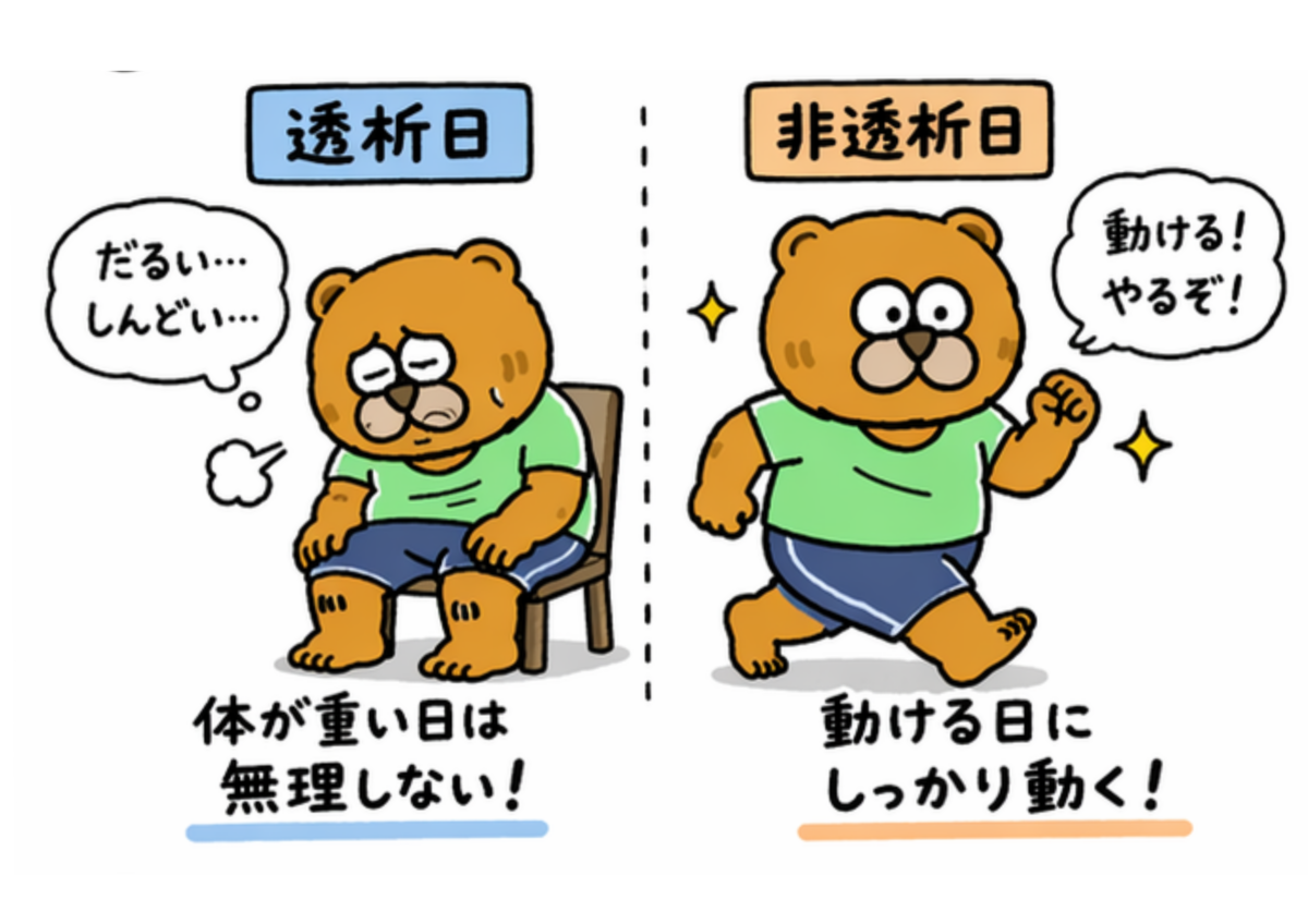 透析患者のリハビリ：透析日と非透析日でどう変えるか