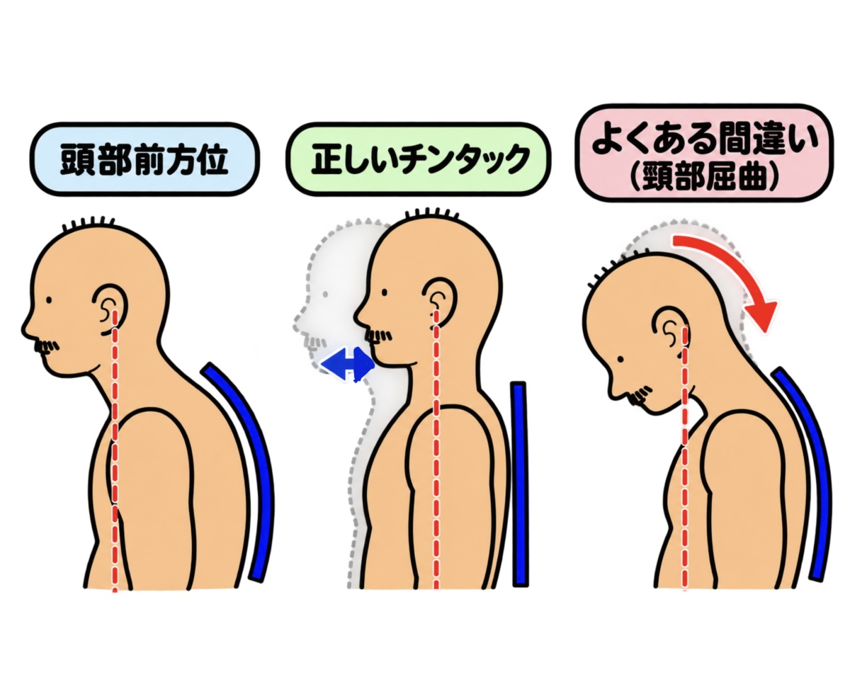 チンタックとチンインの違いとは？  ―「顎を引く」の本当の意味をリハビリ視点で考える―